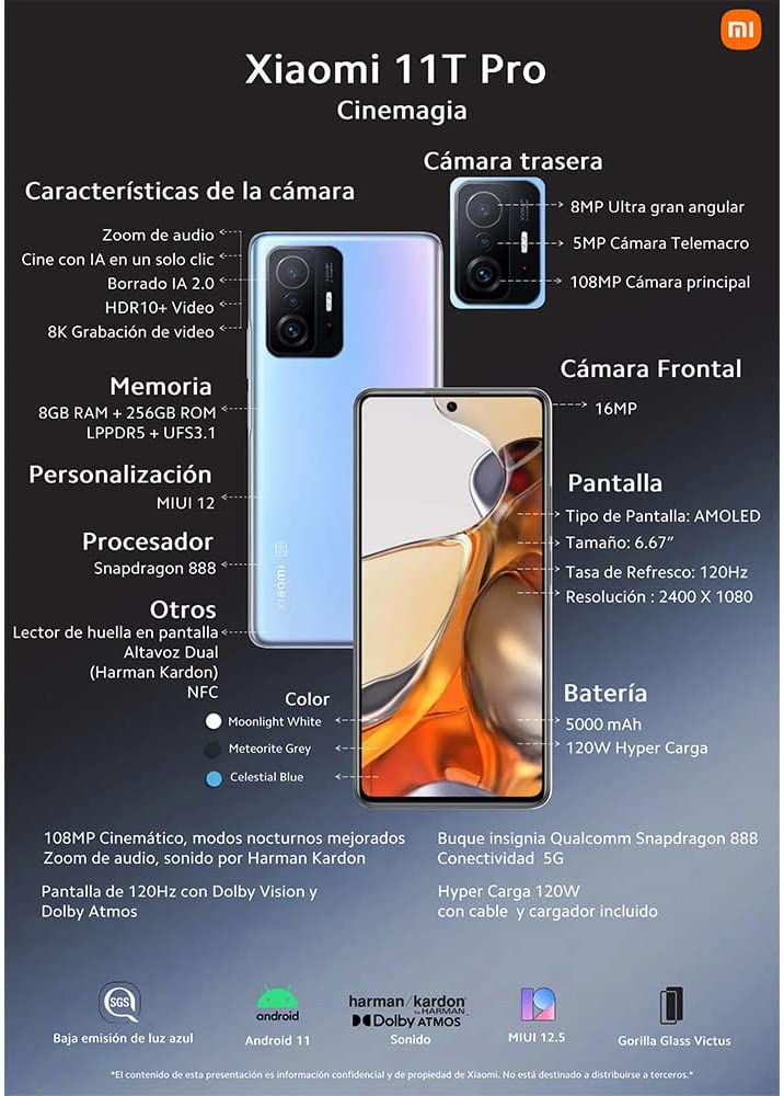 Xiaomi 11T Pro - Ficha Técnica 